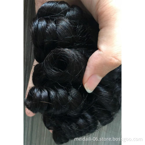 cuticle aligned hair 8a grade high quality virgin peruvian hair machine double drawn fumi human hair weft
